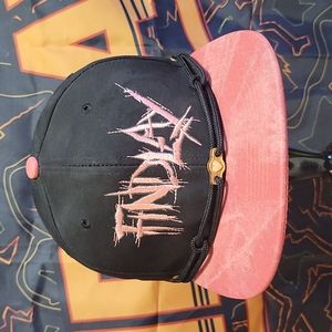 Findlay Hats Snapback Retail Exclusive Digger Metal Font Pink Faux Suede Black